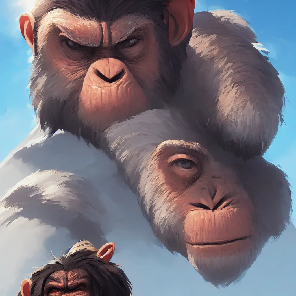Image similar to face icon stylized minimalist planet of the apes, loftis, cory behance hd by jesper ejsing, by rhads, makoto shinkai and lois van baarle, ilya kuvshinov, rossdraws global illumination