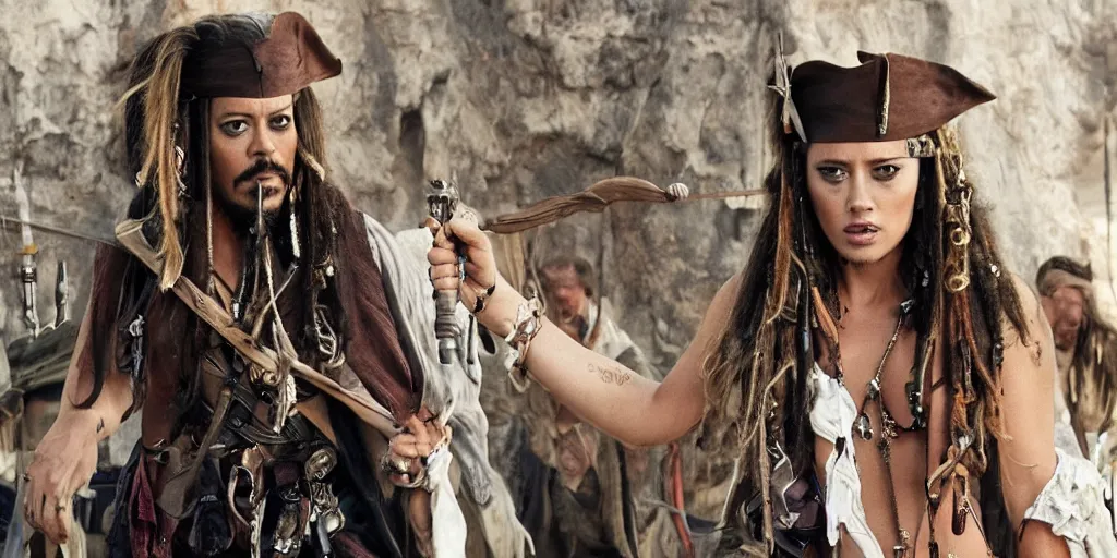 Image similar to amber heard as jack sparrow