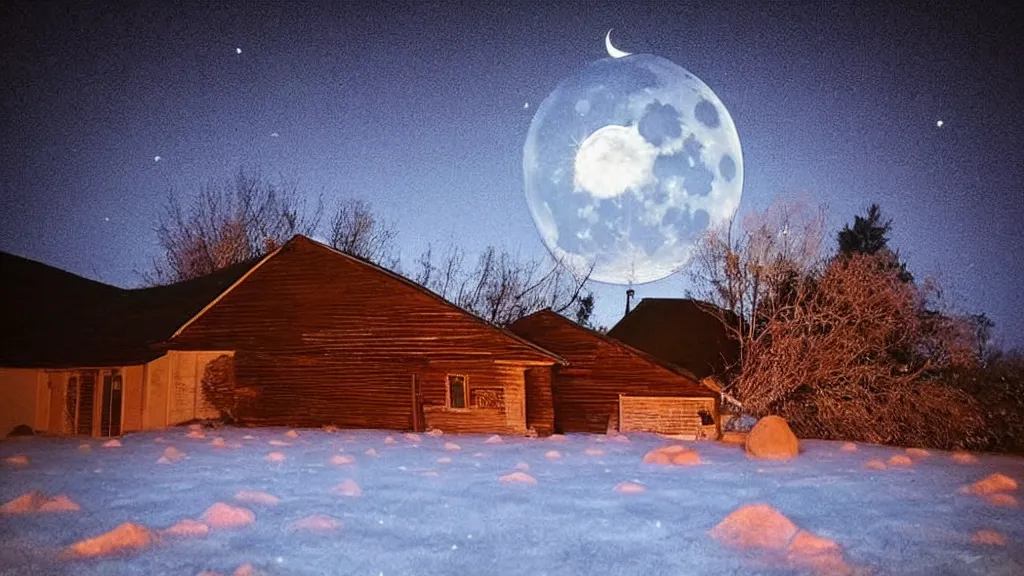 Image similar to the bright moonlight in front of the bed is suspected to be frost on the ground. look up at the bright moon and look down at your hometown