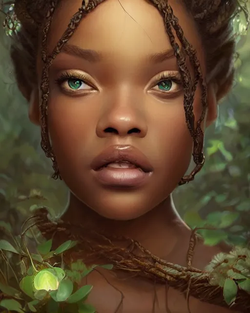 Image similar to princess tiana, hyper realistic face, beautiful eyes, fantasy art, in the style of greg rutkowski, intricate, hyper detailed, smooth