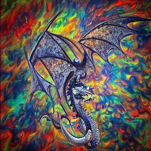 Image similar to “fire breathing dragon, abstract art”