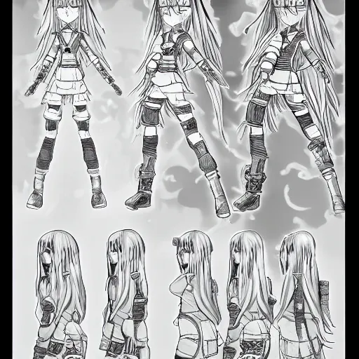 Draw a reference sheet with anime style by Dazaaiiii