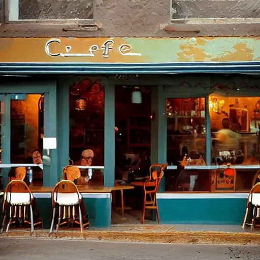 Image similar to a cozy cafe,