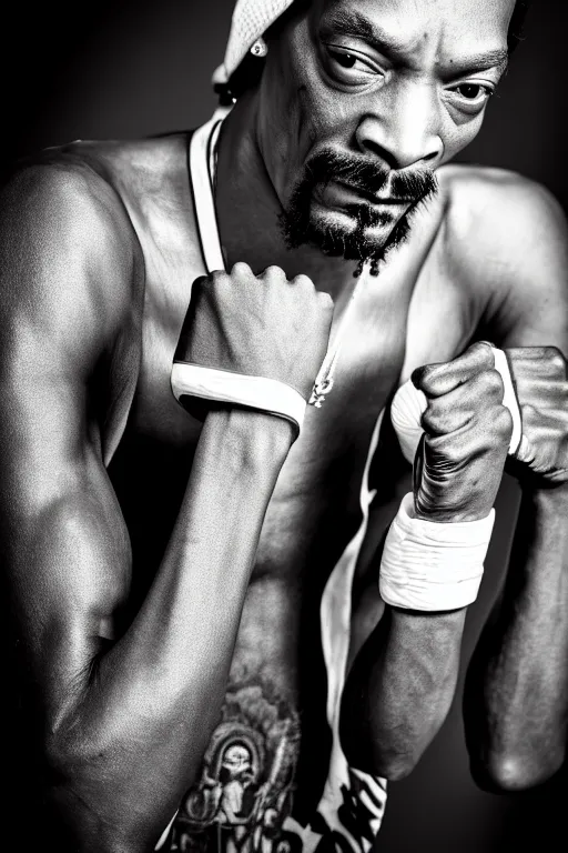 Prompt: snoop dogg join muay thai and be ufc fighter, high resolution, photorealistic, smooth, details, 4 k, aesthetic lighting, baroque object, sharp focus, hyperdetailed object, professional photography, pullitzer winning, 8 0 0 mm photo by : canon eos 5 d mark iv, by karah mew and adnan abidi and jodie bateman