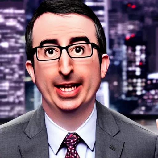 Prompt: John Oliver as an anime girl