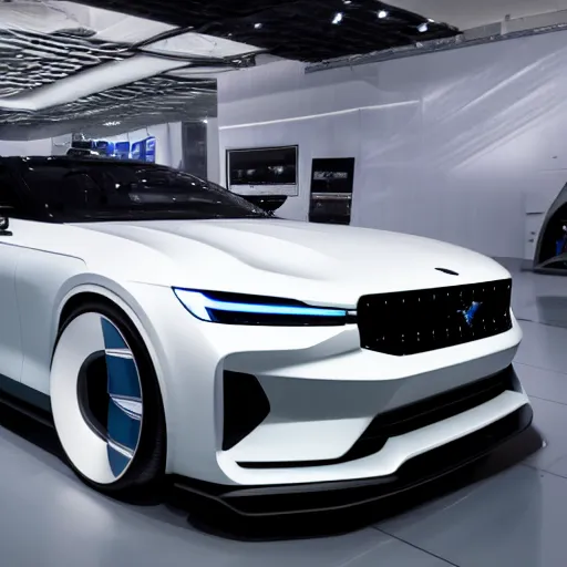 Image similar to new vehicle, wide body, intricate, elegant, highly detailed, smooth, sharp focus, art style from Polestar 1 and Polestar Precept concept