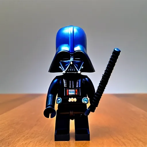 Prompt: darth vader wearing a blue crown , toy , mini figure , 4k , HD