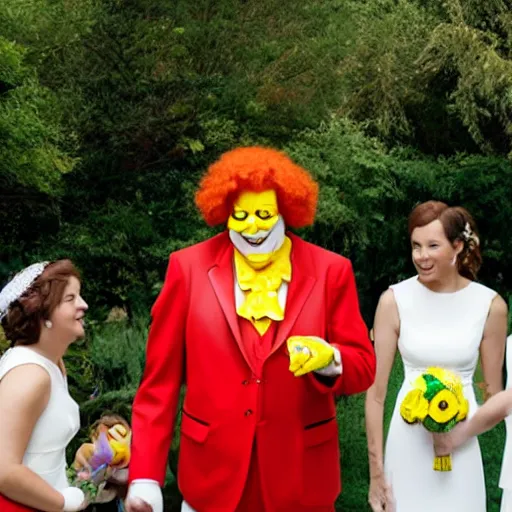 Image similar to ronald mcdonald officiating a wedding