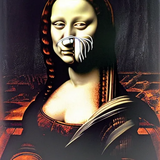 Image similar to giger, h. r. - monalisa in the style of giger, h. r. by giger, h. r.