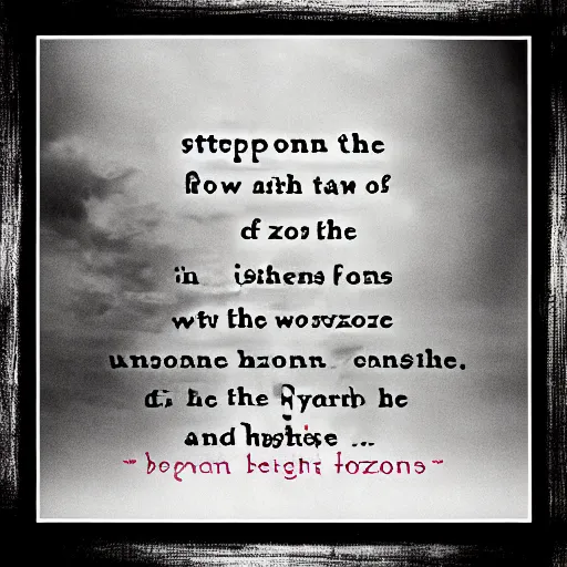 Image similar to step into the darkness - beyond the horizons of existence, the path to darkness, from where there is no return, bright colors, unimaginable