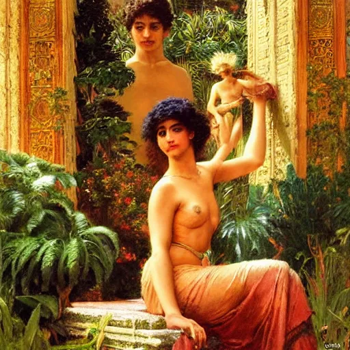 Image similar to 8 0 s srilankans on greek senete counsil, painting by gaston bussiere, craig mullins, j. c. leyendecker, lights, art by ernst haeckel, john william godward, hammershøi,,