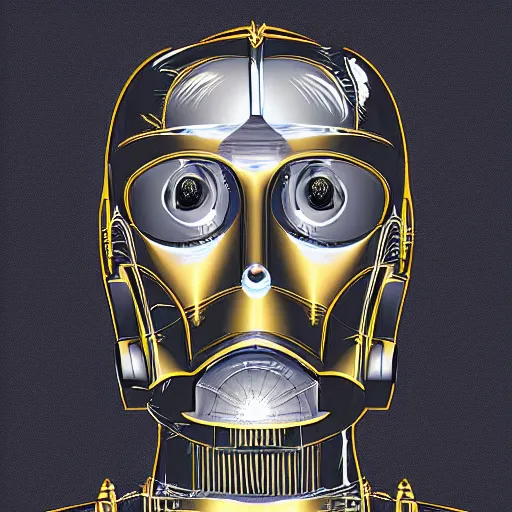 Prompt: technical blueprint of C3PO, Digital art