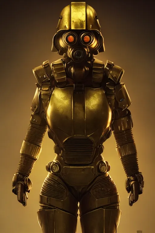 Image similar to unknown Fallout 5 character portrait, partially clothed in metal-plated ballistic armour, atmospheric lighting, painted, intricate, volumetric lighting, beautiful, golden hour, sharp focus, ultra detailed, by Leesha Hannigan, Ross Tran, Thierry Doizon, Kai Carpenter, Ignacio Fernández Ríos