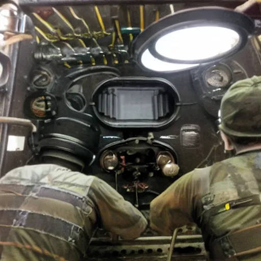 Image similar to inside of a tank while the crew is working