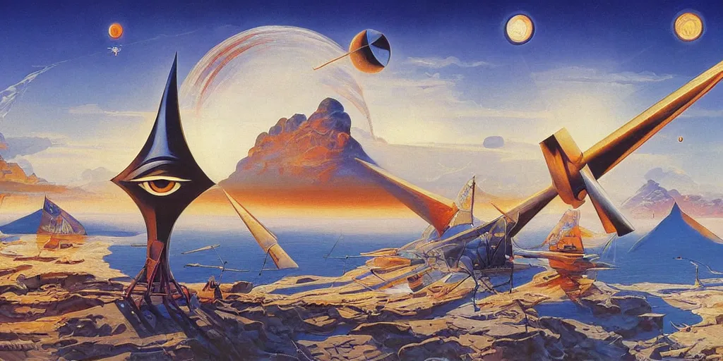 Image similar to Entering the all seeing eye large scale painting by Robert McCall and Vladimir Kush