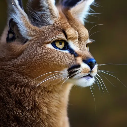 Image similar to portrait photo of cute fluffy caracal, with laurel wreath, highly detailed, high resolution, cosplay photo, bokeh soft, 1 0 0 mm, trending on instagram, by professional photographer, soldier clothing, shot with a canon, low saturation