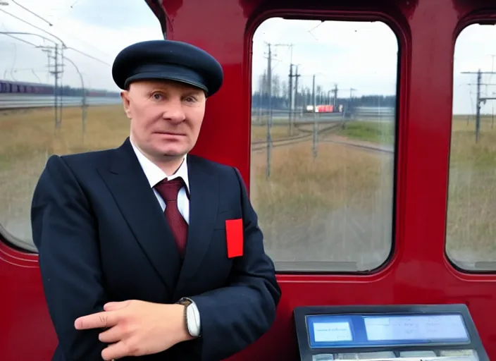 Image similar to train driver of the Russian Railways