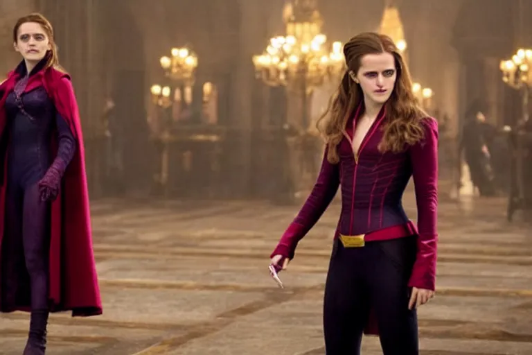 Image similar to Still of Emma Watson as Scarlett Witch