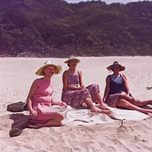 Image similar to portrait decontracted women sitting on beach sand