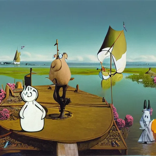 Prompt: the moomins, dali painting, very detailed!, high quality, 4 k