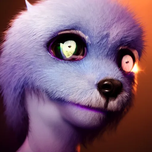 Prompt: a blue furry creature with [ bulging eyes ]!!!, [ large red lips ]!!!, sharp teeth, 4 k photorealistic quality, trending on cgsociety, horror art, eerie art style