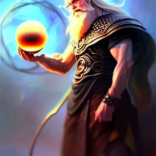 Prompt: odin holds his hands on the dragon orb, fantasy art, anime - style digital painting by wlop, digital painting by yanjun cheng, by wlop, by brom, cgsociety contest winner, digital painting, trending on artstation, beautiful, hd, colored line - art, by chuby mi, ultra anime, intricate details, by eran note, 8 k