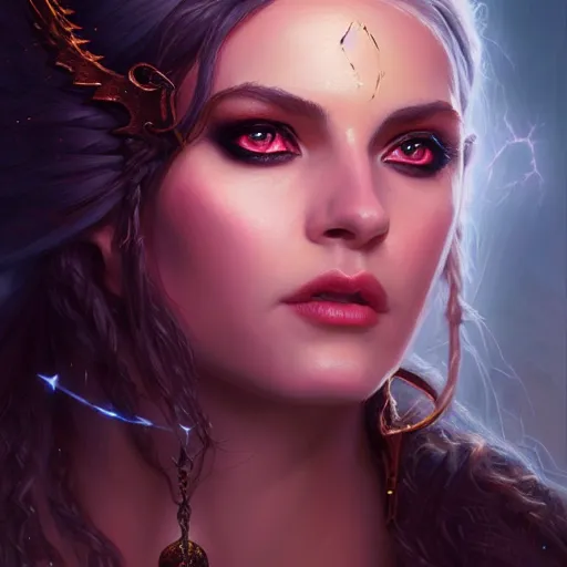 Image similar to a _ fantasy _ style _ portrait _ painting _ of _ beautiful enchantress _ oil _ painting _ unreal _ 5 _ daz. _ rpg _ portrait _ extremely _ detailed _ artgerm _ greg _ rutkowski _ greg