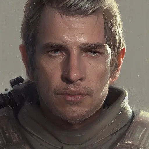 Image similar to portrait of a man by greg rutkowski, grand jedi master ben skywalker, star wars expanded universe, he is about 6 0 years old, wearing the tactical gear of the galactic alliance, highly detailed portrait, digital painting, artstation, concept art, smooth, sharp foccus ilustration, artstation hq