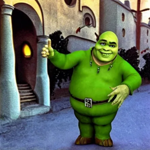 Prompt: “Shrek dressed up as Adolfo Hitler”