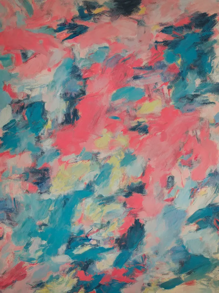 Image similar to abstract painting by cecily brown, aqua and pastel colors,