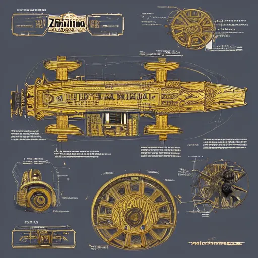 Image similar to detailed schematics of steampunk version of micheline colonial # zm 5 1 4 vehicle, steampunk, detailed,