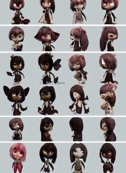 Image similar to female furry mini cute style, character adoptable, highly detailed, rendered, ray - tracing, cgi animated, 3 d demo reel avatar, style of maple story and zootopia, maple story cthulhu girl, dark cthulhu, dark skin, cool clothes, soft shade, soft lighting