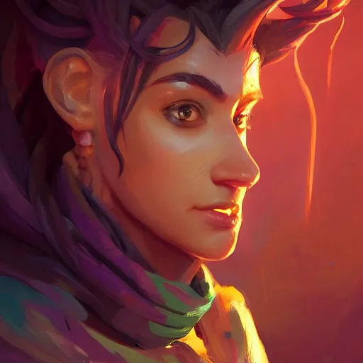 Image similar to profile portrait, maya ali mage, gloomhaven, dynamic lighting, gaudy colors, octane render aesthetic, matte painting concept art, official fanart behance hd artstation by jesper ejsing, by rhads and makoto shinkai and lois van baarle and ilya kuvshinov and rossdraws