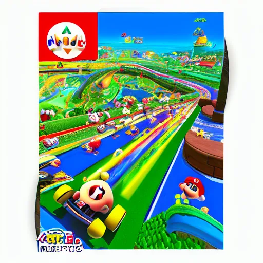 Prompt: mario kart landscape