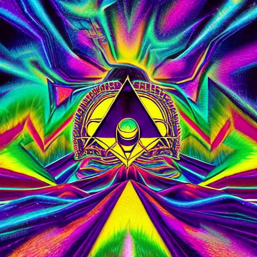 Prompt: Psychedelic Inter-dimensional freemasonic occultic chequered trippy dreamscape in the style of a photo-realistic album cover ( Digital art unreal engine, 3d highly detailed, 8k, UHD, fantasy, dream, otherworldly, bizzare, spirals, colourful, vivid)