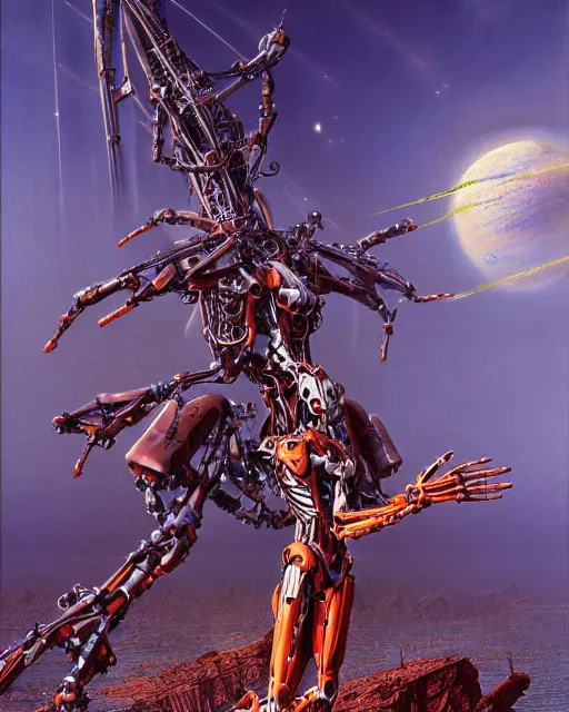 Prompt: evangelion by bruce pennington, biomechanical, 4 k, hyper detailed