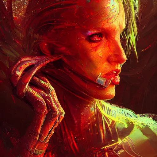 Prompt: greg rutkowski, hyper detailed ultra sharp, trending on artstation, vibrant aesthetic, bloodwave, colorful, psychedelic, ornate, intricate, digital painting, concept art, smooth, sharp focus, illustration, art by h. r. giger, artgerm, 8 k, uma thurman