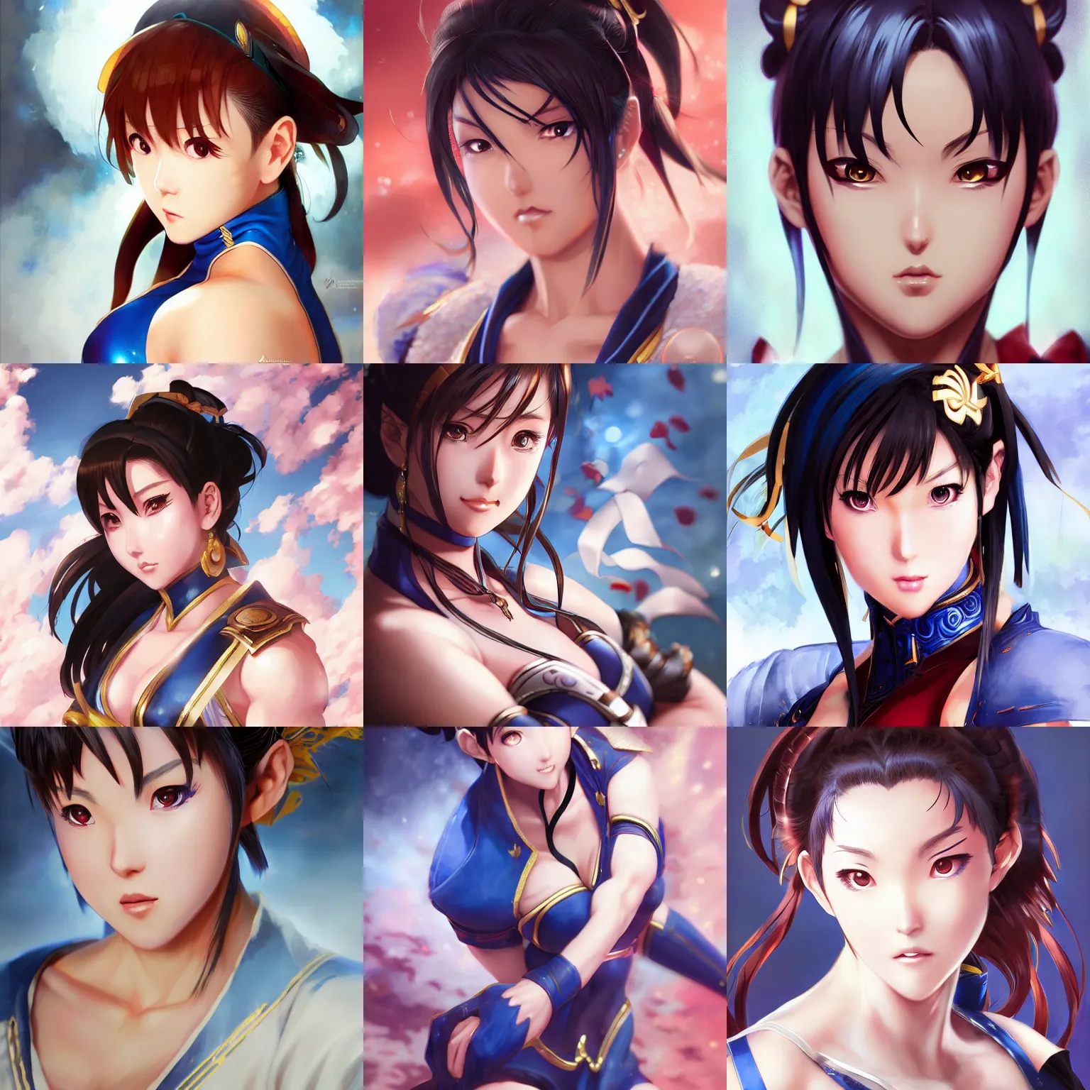 Image similar to A semi realistic anime portrait of Chun li, by Stanley Artgerm Lau, WLOP, Rossdraws, James Jean, Andrei Riabovitchev, Marc Simonetti, and Sakimichan, tranding on artstation