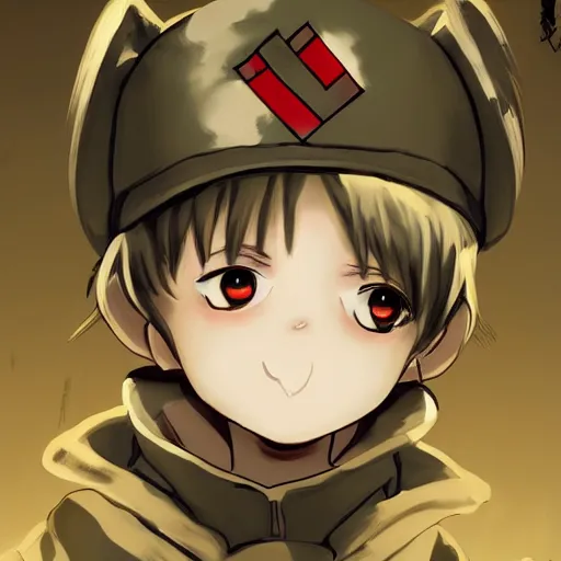 Image similar to beautiful little boy in nazi uniform posing. made in abyss art style, inspired by kris from deltarrune, cute detailed artwork, anatomically correct, soft details, ilya kuvshinov, reflection, perfect composition, portrait, illumination, digital art, detailed anime soft face, symmetrical face