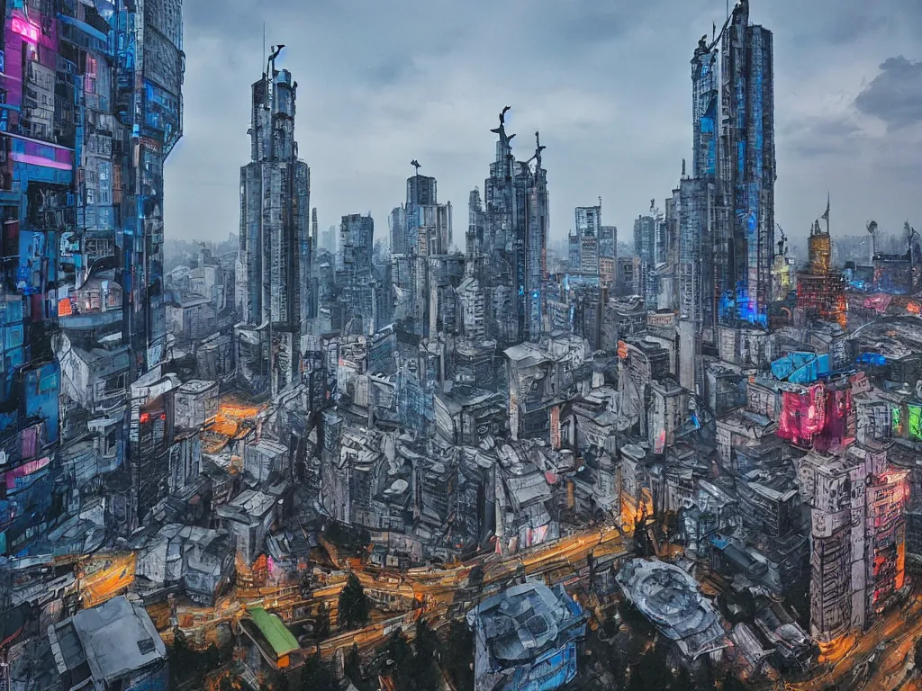 Image similar to kyiv cyberpunk