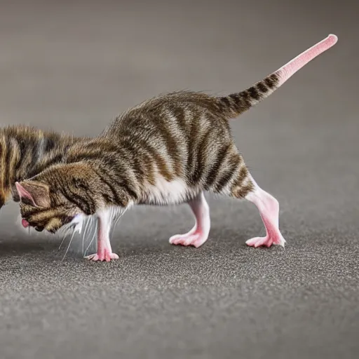 Prompt: a mouse chasing a cat