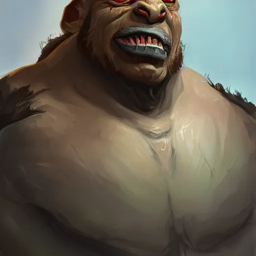 Image similar to detailed portrait painting of an orc gentleman by artstation, Booru, RPG portrait