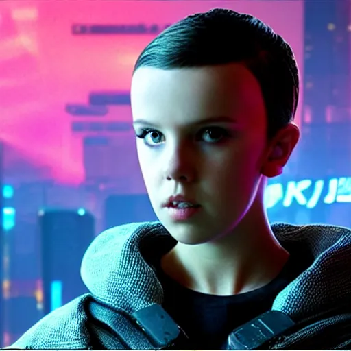 Image similar to Cyberpunk Millie Bobby Brown