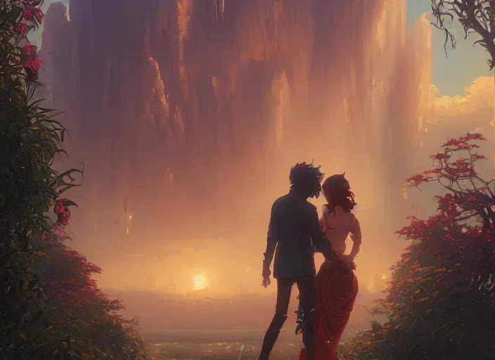 Image similar to highly detailed poster of'i love you ', stephen bliss, unreal engine, fantasy art by greg rutkowski, loish, rhads, ferdinand knab, makoto shinkai and lois van baarle, ilya kuvshinov, rossdraws, tom bagshaw, alphonse mucha, global illumination, radiant light, detailed and intricate environment