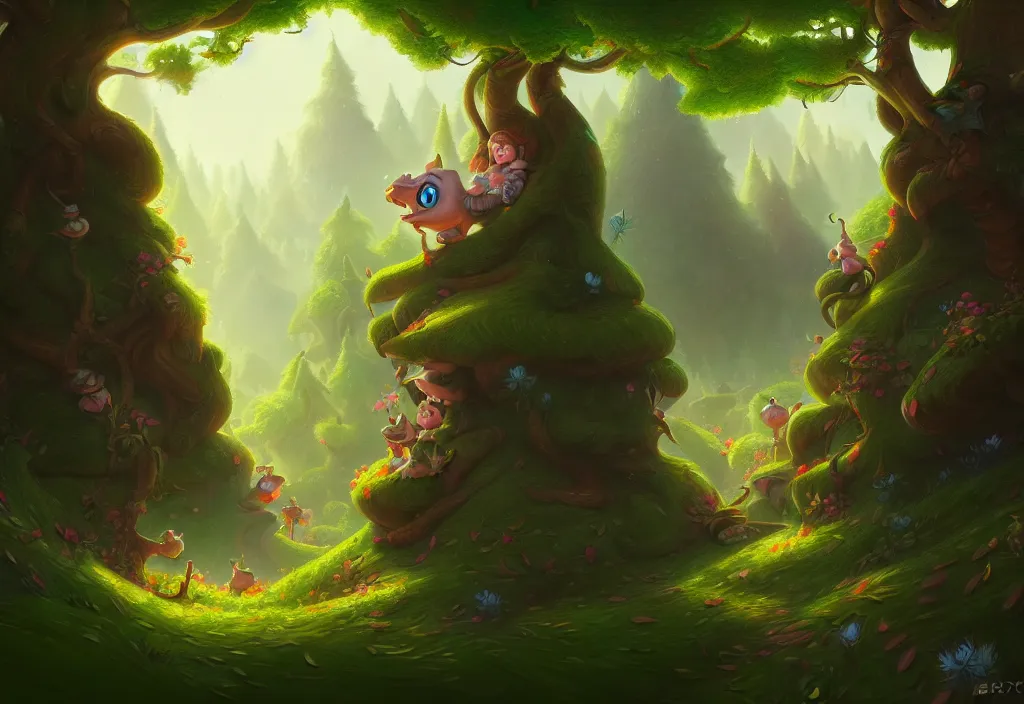 Image similar to bev doo, little, enchanted, nitid and detailed background, forest drawing elegant, highly detailed, digital painting, artstation, concept art, matte, sharp focus, illustration, hearthstone,