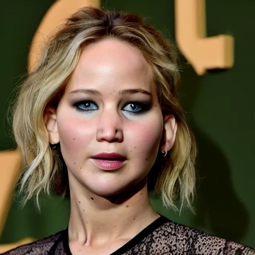 Image similar to candid photo of jennifer lawrence sad at age 2 4