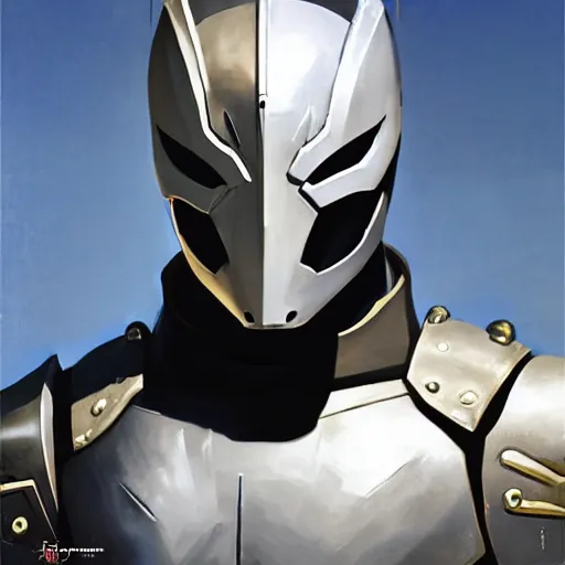 Image similar to greg manchess portrait painting of armored spiderman ultraman grey fox from metal gear cyborg gay japanese - american hybrid as overwatch character, medium shot, asymmetrical, profile picture, organic painting, sunny day, matte painting, bold shapes, hard edges, street art, trending on artstation, by huang guangjian and ail elvgren and sachin teng