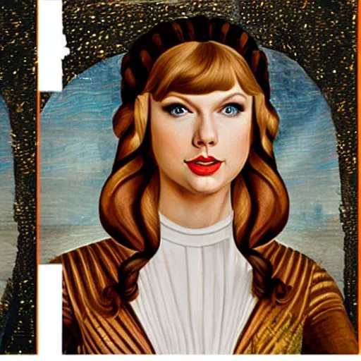 Prompt: taylor swift as princess leia, portrait by sandro botticelli