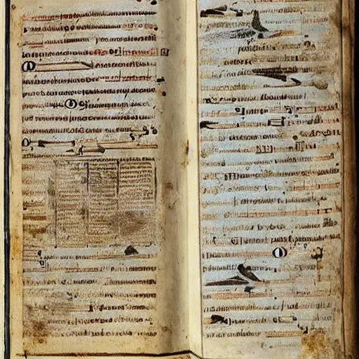 Image similar to ancient greek manuscript with pictures of airplanes