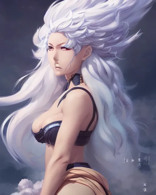 Prompt: character concept art of an anime stormy cloud goddess | | cute - fine - face, pretty face, realistic shaded perfect face, fine details by stanley artgerm lau, wlop, rossdraws, james jean, andrei riabovitchev, marc simonetti, and sakimichan, trending on artstation